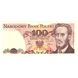100 Złotych, 1986, seria TB - seria przejściowa