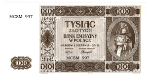 1000 Gold 1941, Krakowiak - MCSM 997 - Item from private collection of Mr. Czeslaw Miłczak, illustrated in price list by him