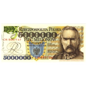 5 milionów złotych 1995, seria CM - z autografem Pana Czesława Miłczaka