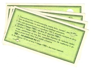 Deposit Revaluation Voucher, 100 Gold, EC series - set of 4 pieces