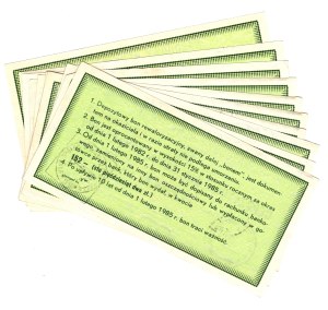 Deposit Revaluation Voucher, 100 Gold, EB series - set of 10 pieces