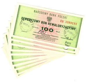 Deposit Revaluation Voucher, 100 Gold, ED series - set of 10 pieces