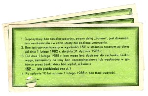 Deposit Revaluation Voucher, 100 Gold, EJ series - set of 3 pieces