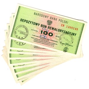 Depozytowy Bon Rewaloryzacyjny, 100 Złotych, seria EN - zestaw 10 sztuk