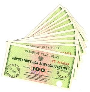 Deposit Revaluation Voucher, 100 Gold, EM series - set of 10 pieces