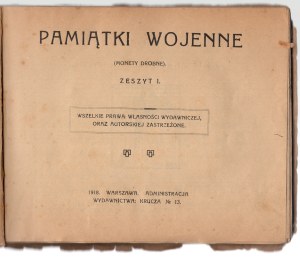 War Memorabilia, Small Coins, Notebook I, Warsaw 1918