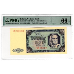20 Złotych 1948, seria KE