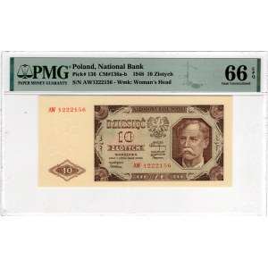 10 Złotych 1948, seria AW