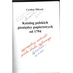 Czesław Miłczak „KATALOG POLSKICH PIENIĘDZY PAPIEROWYCH OD 1794”, Czwarta próba druku cyfrowego z autografem autora