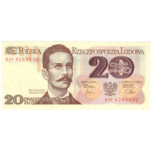 20 złotych 1982, seria AH