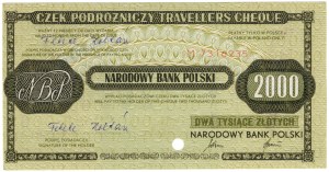 NBP travel cheque for 2,000 zlotys