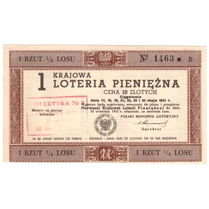 1 Krajowa Loteria Pieniężna, Warszawa 1951