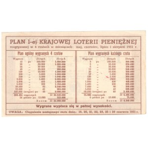 1 Krajowa Loteria Pieniężna, Warszawa 1951