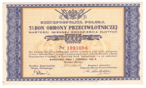 3% Air Defense Voucher 20 gold 1939
