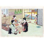 Author unknown, Women in a cantina, from "Fuzoku Gaho," published by Yumani Shobo (Toyodo) Tokyo, Japan circa 1900.