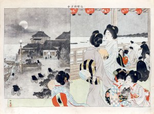 Matsutani (1870-1965, noto anche come Matsutani Shoun o Yamamoto Shoun), Festa estiva in riva al mare, da 