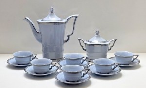 Unique blue Art Deco porcelain - mocha set circa 1930 - Epiag