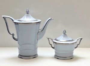 Unique blue Art Deco porcelain - mocha set circa 1930 - Epiag