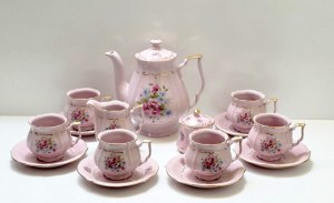 Coffee service from pink porcelain of the Chodov factory - Czechoslovakia