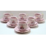 Coffee service from pink porcelain of the Chodov factory - Czechoslovakia