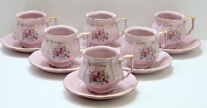 Coffee service from pink porcelain of the Chodov factory - Czechoslovakia