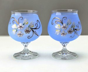 Pair of Bohemia Glass glasses from 1980s Czechoslovakia , Carlsbad
