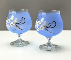 Pair of Bohemia Glass glasses from 1980s Czechoslovakia , Carlsbad