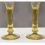 A pair of Bohemia M. Dworoková 24 K gold crystal champagne goblets
