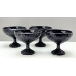 Hyalite glass - ice cream goblets - Ząbkowice glassworks 1970s