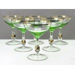 Set of champagne glasses " GOLDEN ZUZANNA ". - Czechoslovakia - 1950s