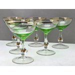 Set of champagne glasses " GOLDEN ZUZANNA ". - Czechoslovakia - 1950s