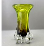 Massive glass vase by J. Hospodka Huta Chribska 1960