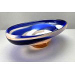 Glass platter designed by J. Beranek , Skrdlovice glassworks - Czechoslovakia 1960s