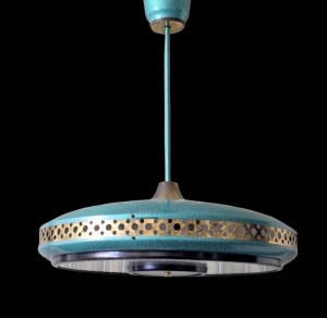 Lampa sufitowa UFO w stylu Space Age - Bratysława lata 50-te