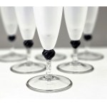 Set of six crystal champagne glasses - Bohemia