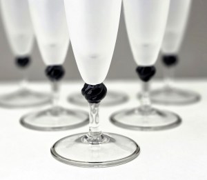 Set of six crystal champagne glasses - Bohemia