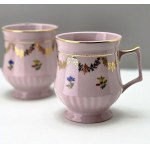 A pair of pink porcelain mugs by Thun - 1990s