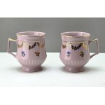 A pair of pink porcelain mugs by Thun - 1990s
