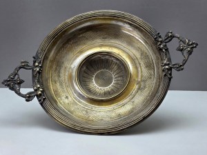 Plewkiewicz silver-plated platter in Art Nouveau style