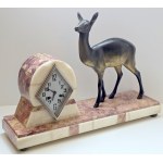 Art Deco mantel clock with deer figure