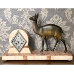 Art Deco mantel clock with deer figure
