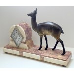 Art Deco mantel clock with deer figure