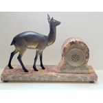 Art Deco mantel clock with deer figure