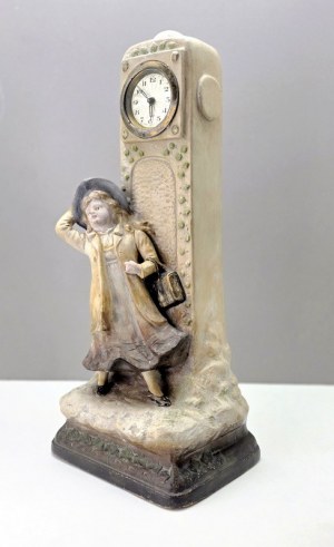 Secesyjny figuralny zegar kominkowy August Otto, Johann Maresch 1900