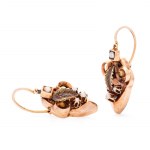 Earrings with leaf motif, first half of 19th century, Biedermeier