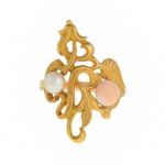 Ring with floral motif, Austria, mid-20th century, Art Nouveau type