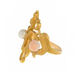 Ring with floral motif, Austria, mid-20th century, Art Nouveau type