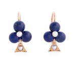 Earrings with clover motif, France, early 20th c.