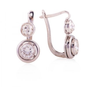 Boucles d'oreilles, 2e moitié du 20e siècle, type art déco