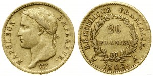 Francie, 20 franků, 1808 A, Paříž